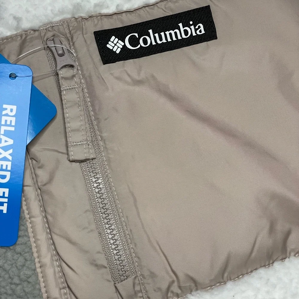 Columbia Women’s Sherpa Fleece 1/4 Zip Pullover Jacket Relax Fit XL Colorblock - Picture 6 of 9